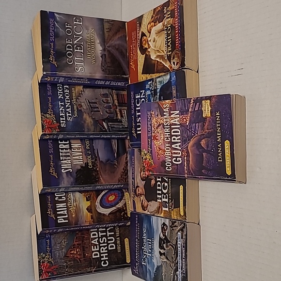 10 Large Print Love Inspired Suspense Inspirational Romance Paperback Books - Picture 1 of 16
